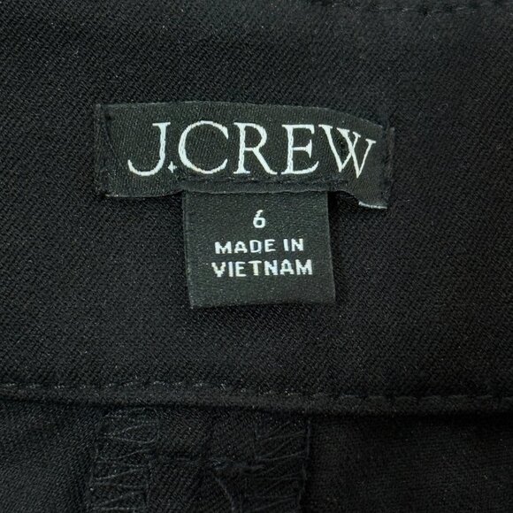 J. Crew Sydney Wide Leg Pant Cropped Black Cotton Blend Womens Size 6 - Picture 4 of 7